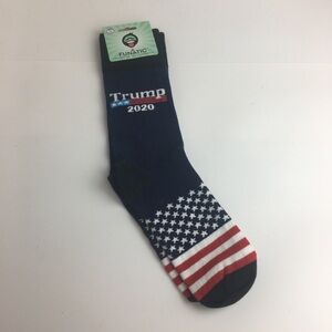 NWT Funatic Trump 2020 Crew Socks Red White Blue American Flag Unisex One Size